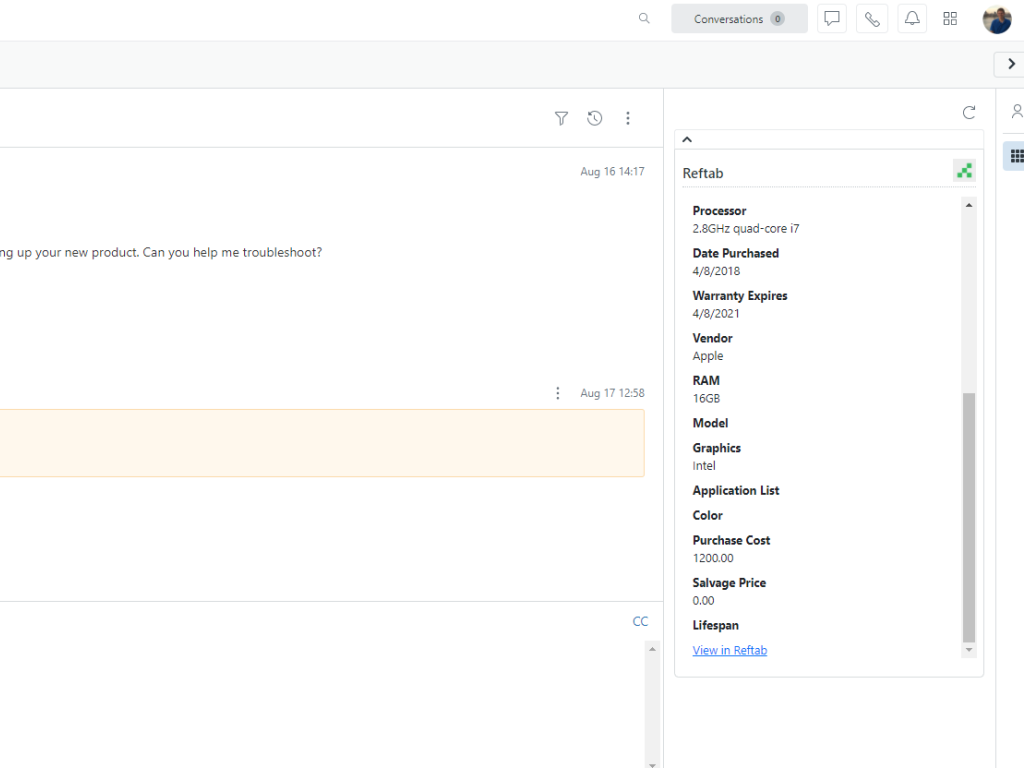 Reftab feature detail — Product and Project Management app on the Zendesk Marketplace